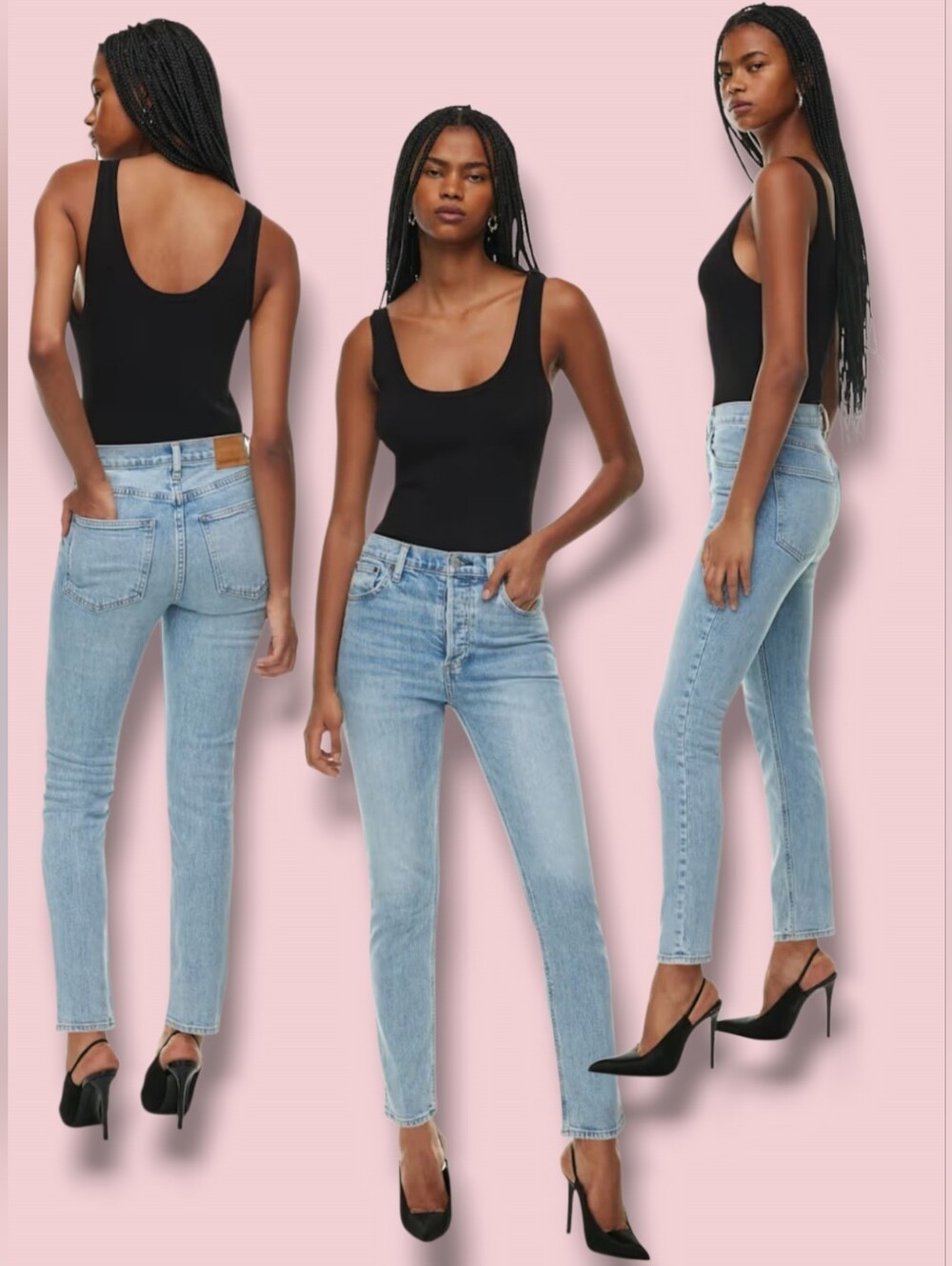 Denim Forum Aritzia The Yoko High Rise Slim Jeans 30L Medium-Light Wash